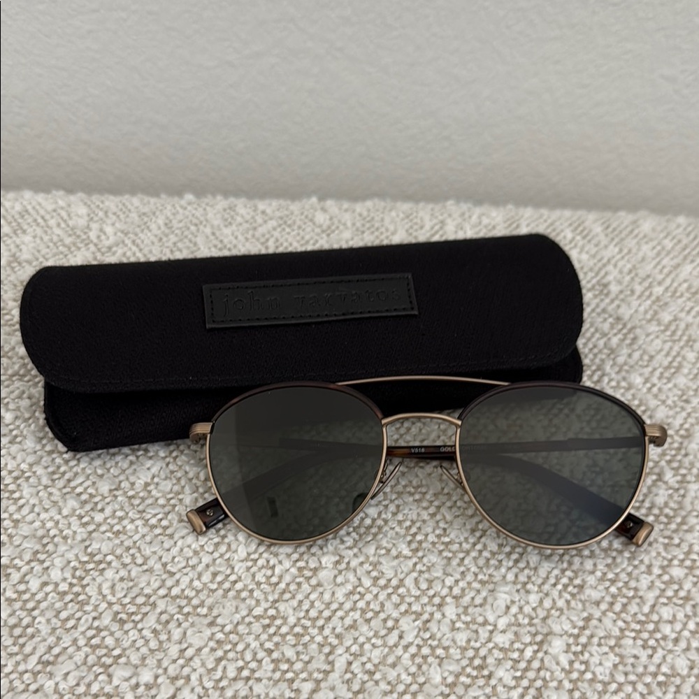 John Varvatos V518 Gold/Tortoise Round Sunglasses